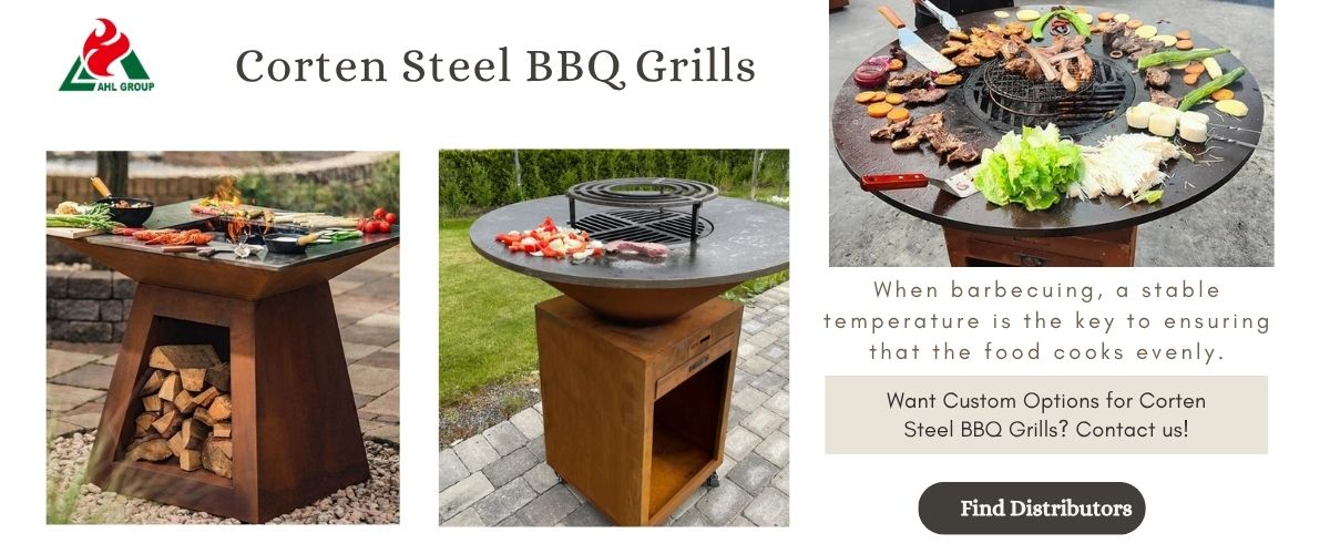 outdoor corten BBQ grill
